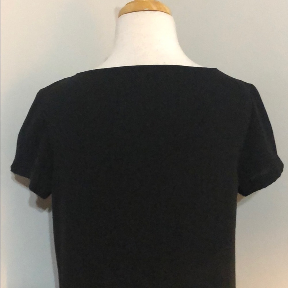 Zara Basic Short Sleeve Black Pullover Dress Xs - image 4